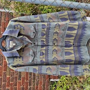 Overland Independance Jacquard Reservior Long Sleeve Button Down Shirt Sz XL NWT